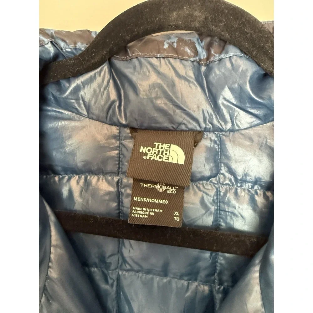 The North Face Mens Thermoball Puffer Jacket Large Blue Camo Men's XL
